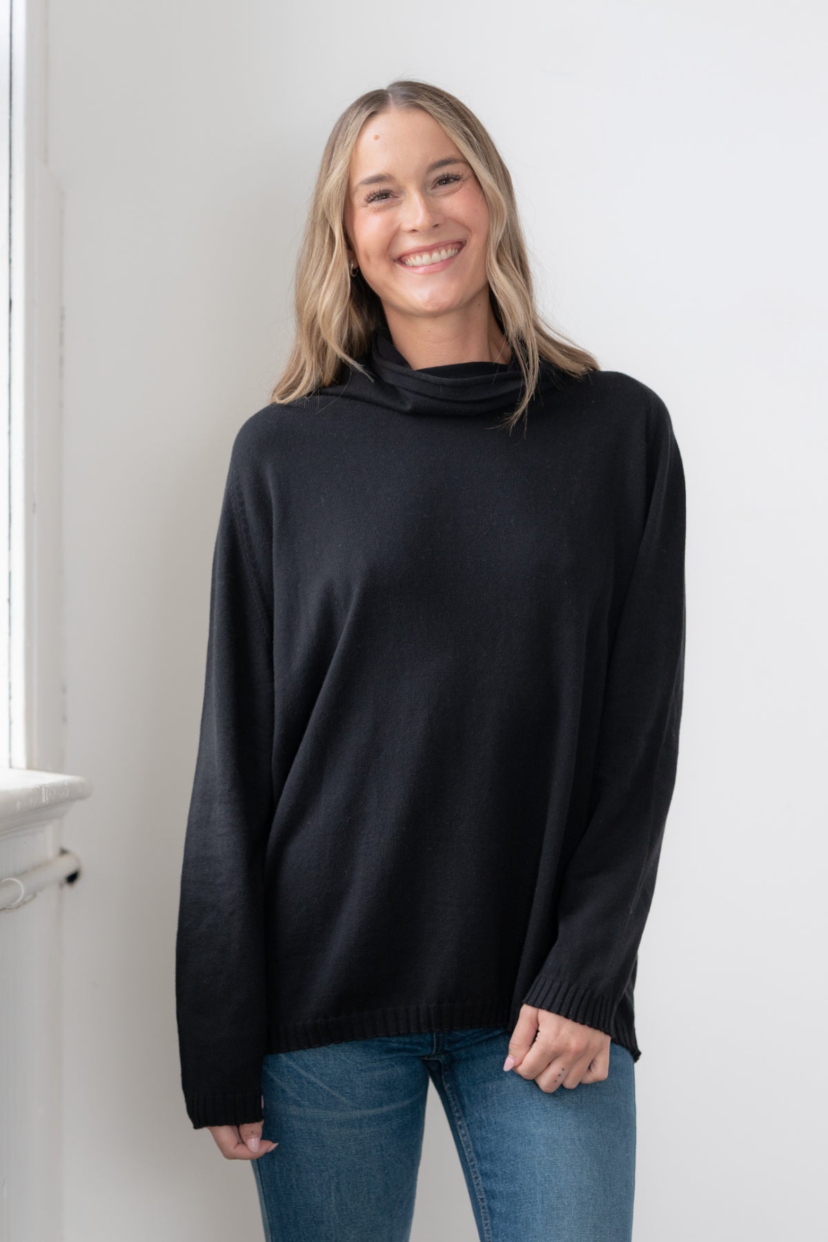 Mock Neck 'Boyfriend' Soft Sweater