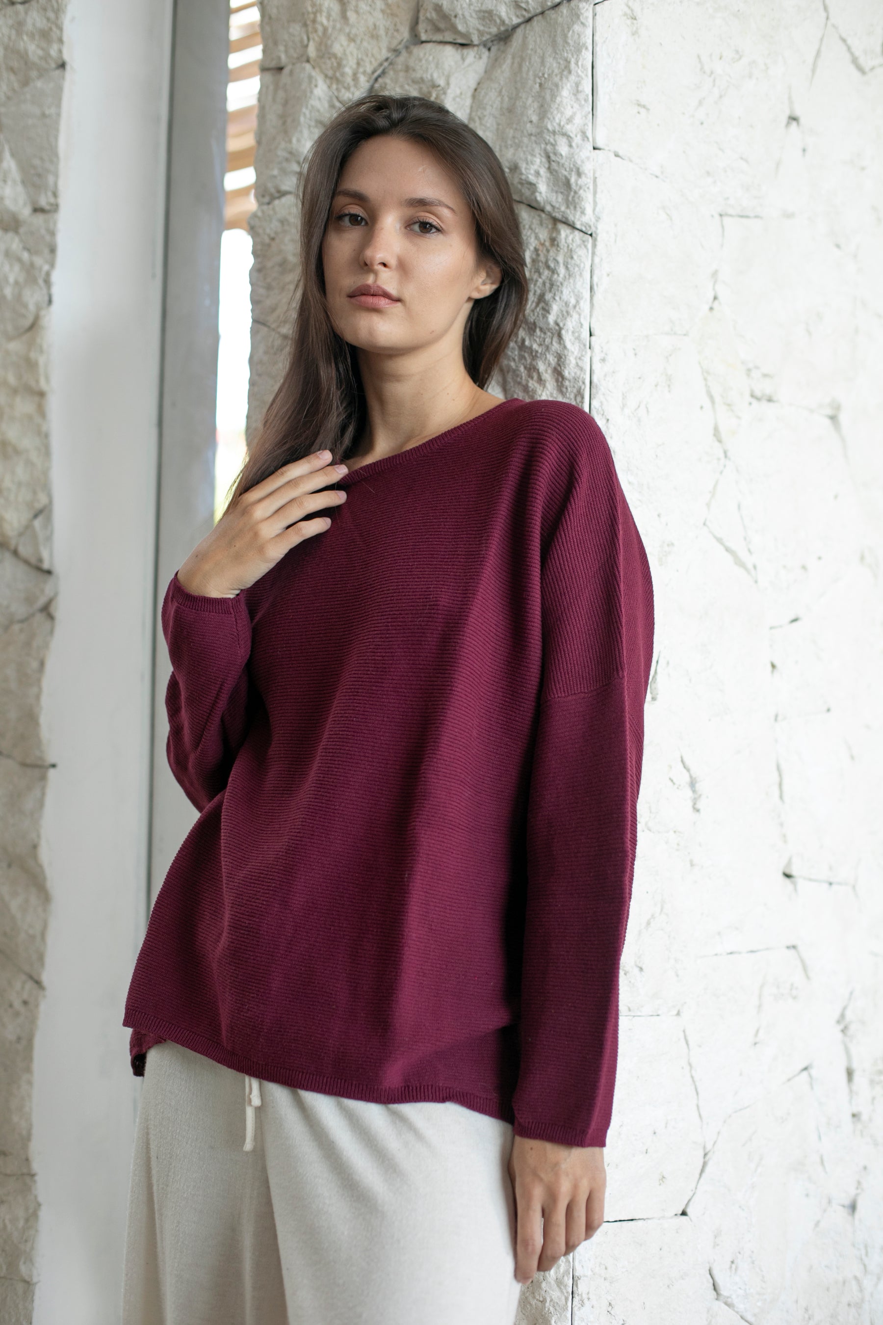 Ribbed Sara Crew Sweater