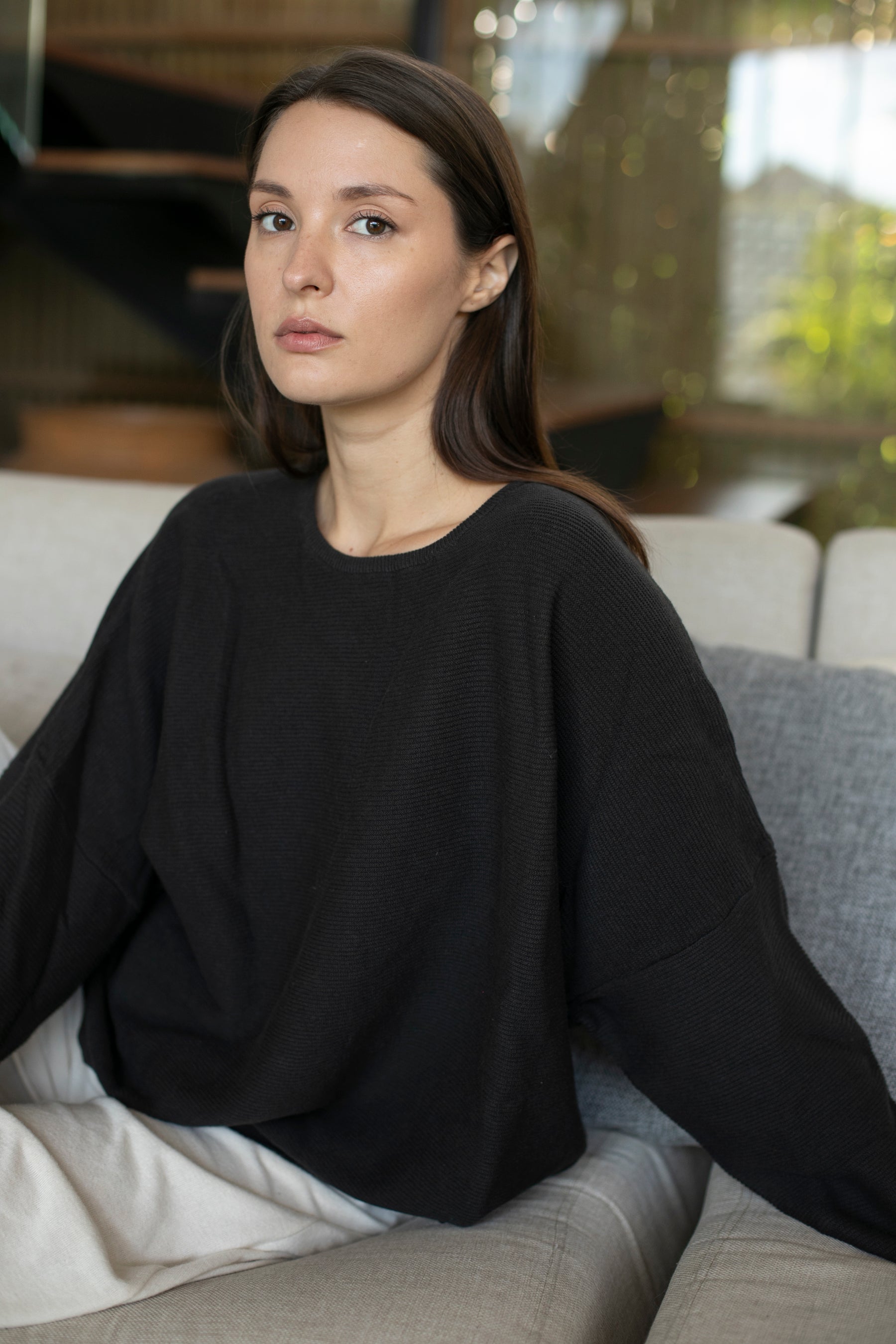 Ribbed Sara Crew Sweater