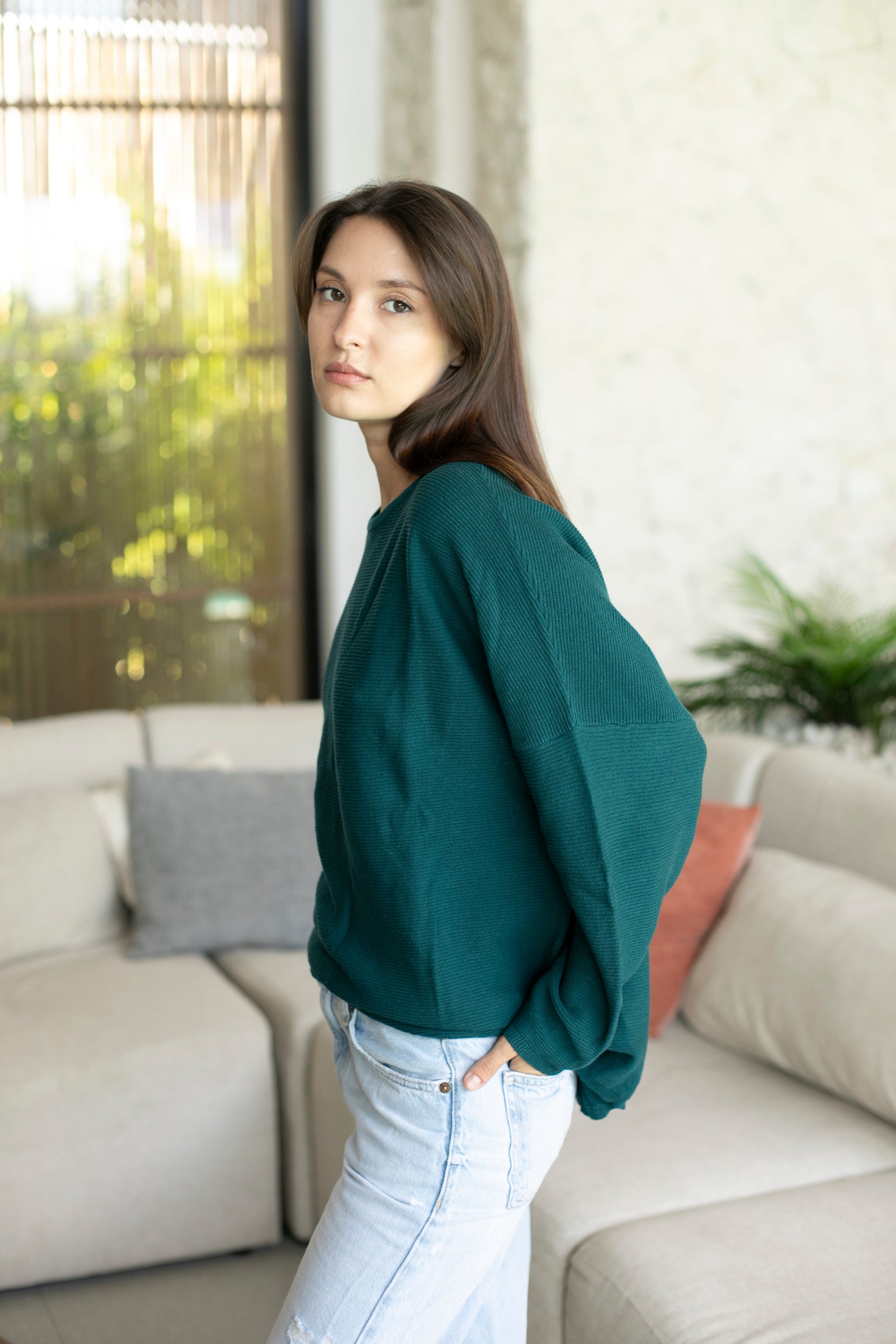 Ribbed Sara Crew Sweater
