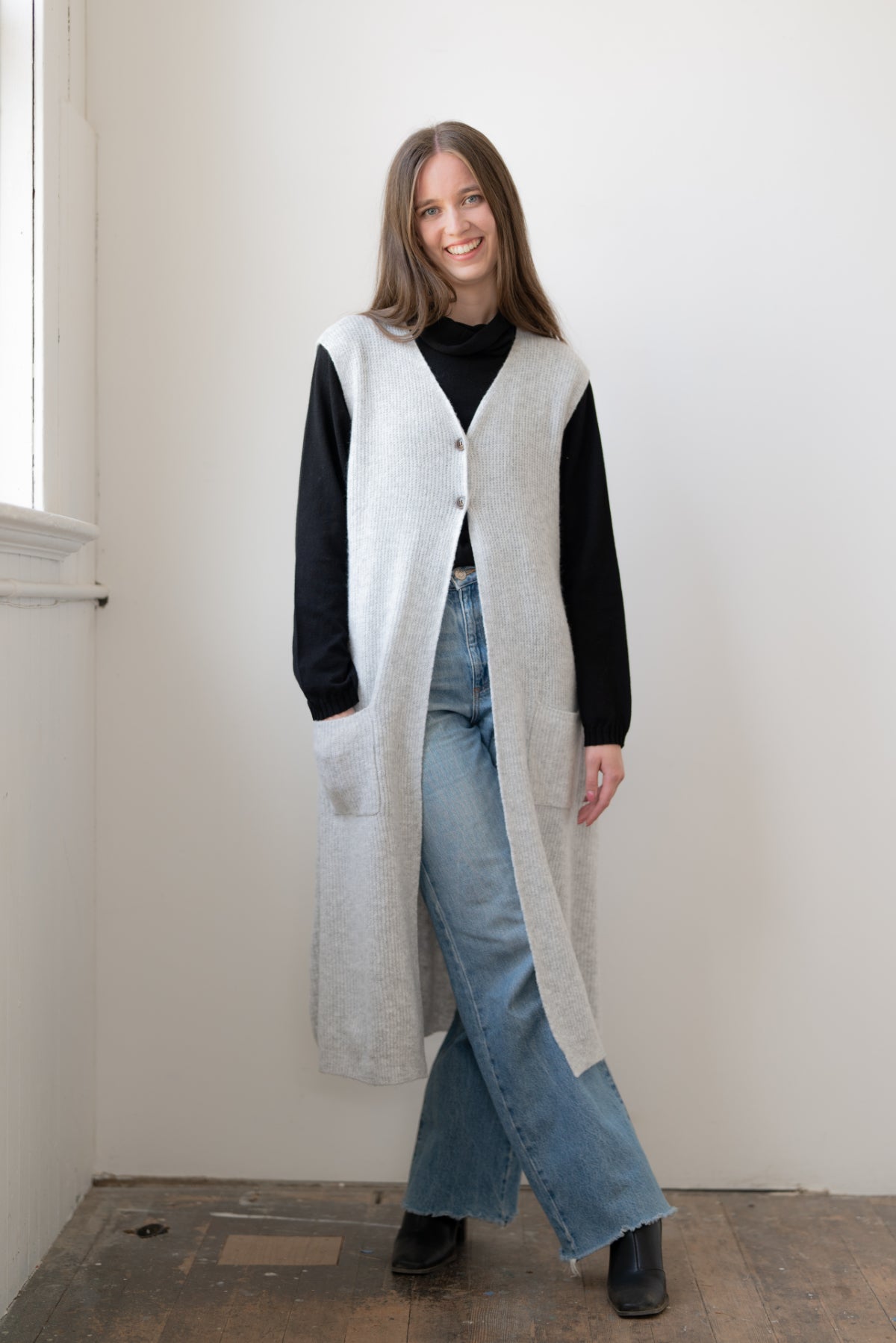 Long Vest with Pockets