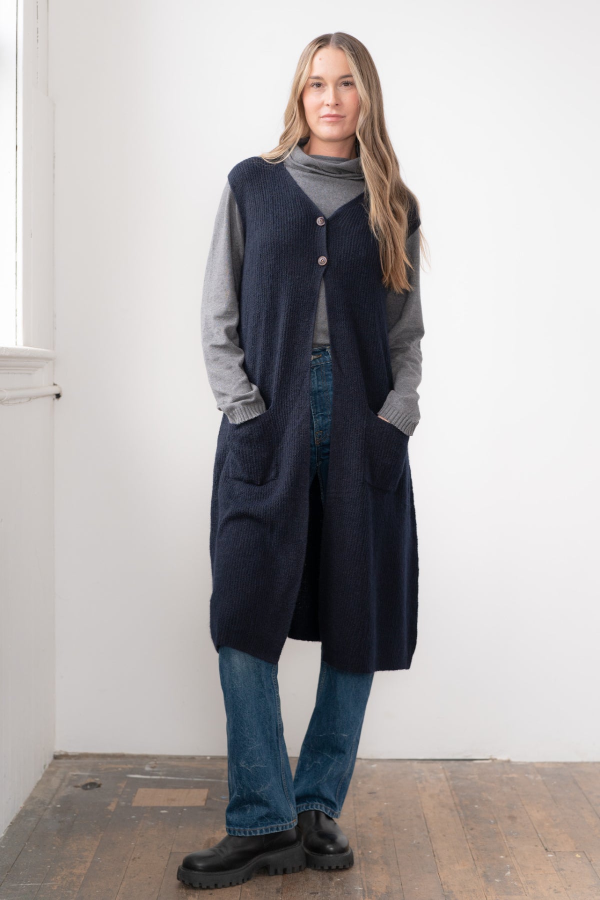 Long Vest with Pockets