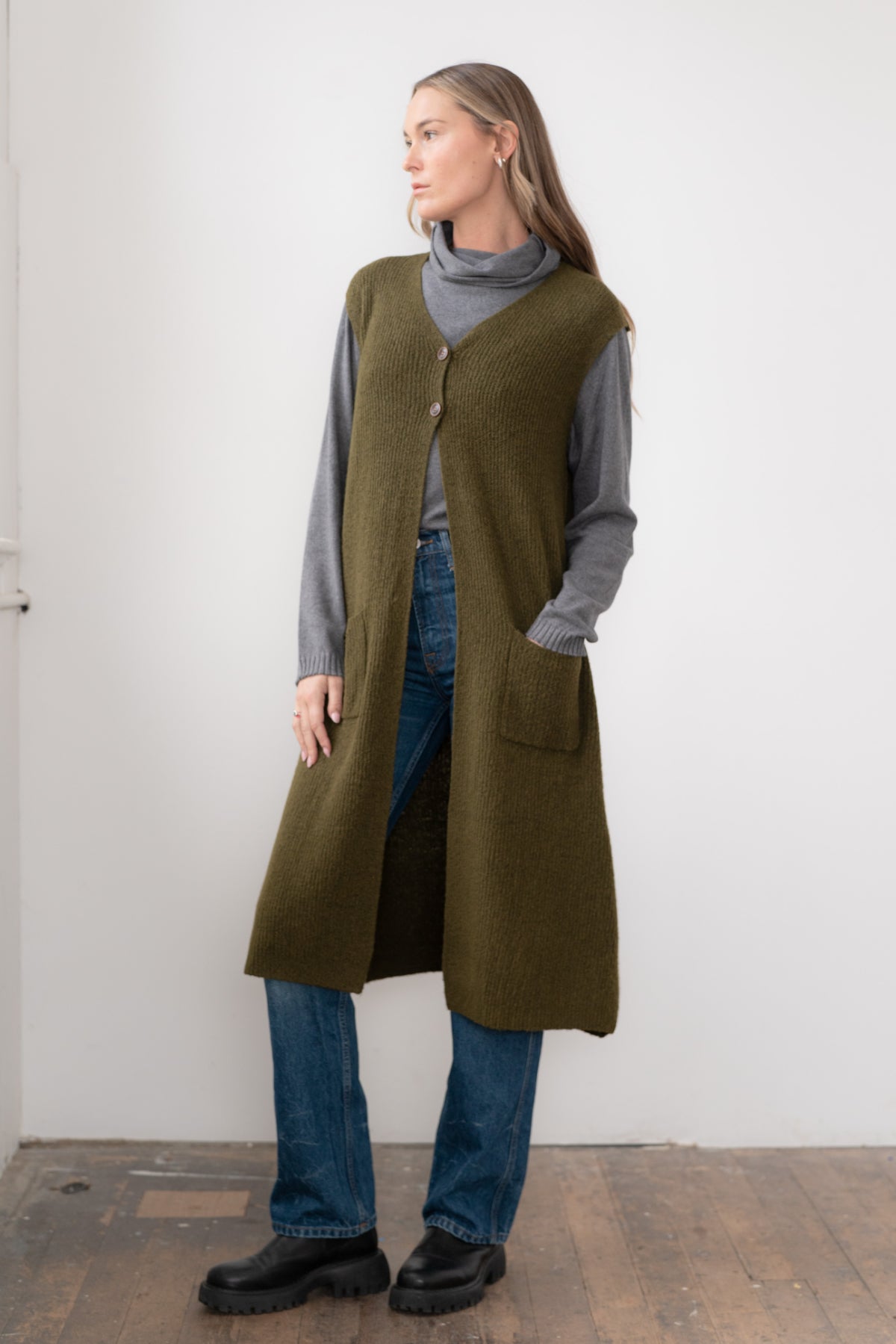 Long Vest with Pockets