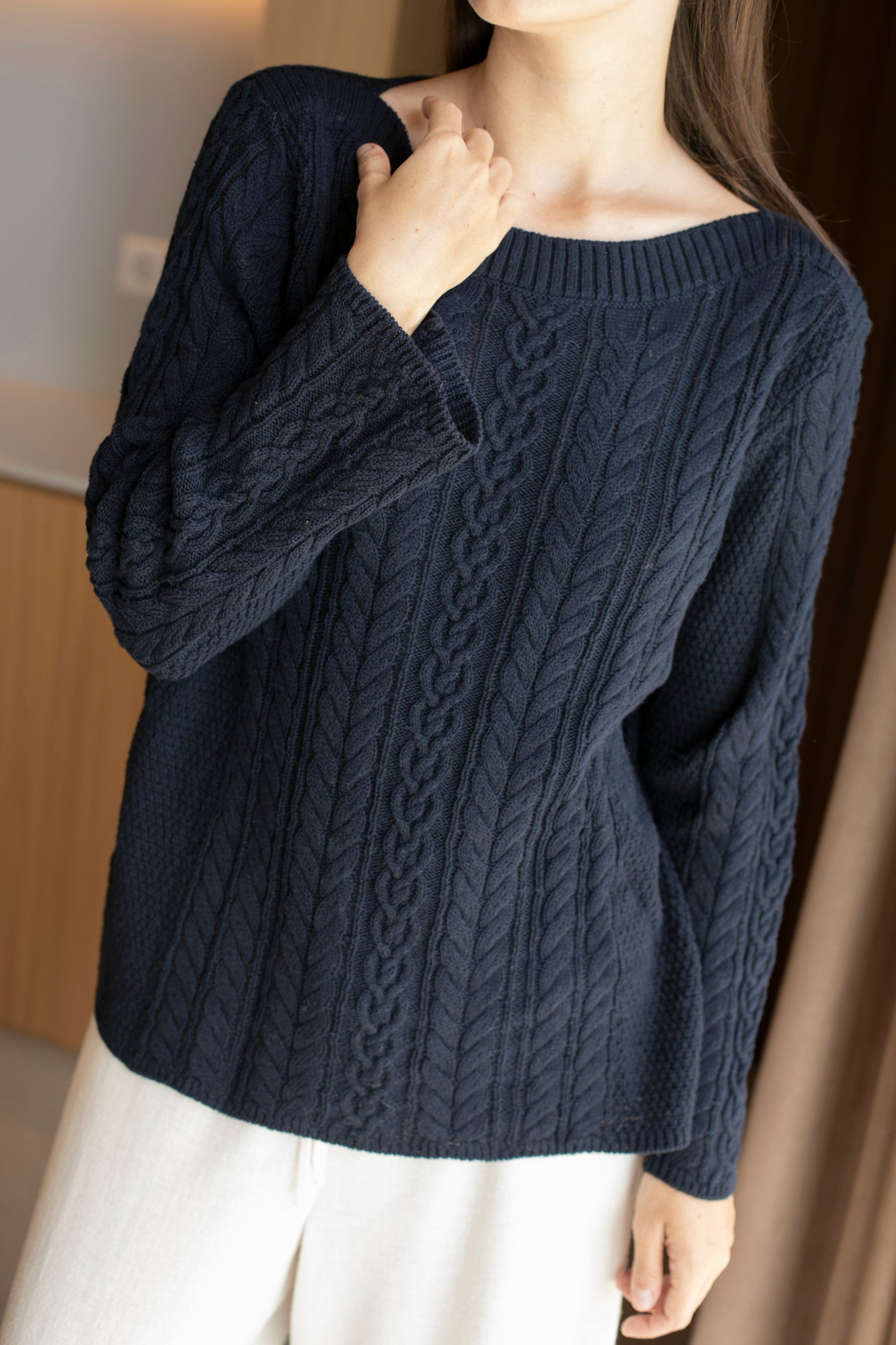 Cable Bay Crew Sweater