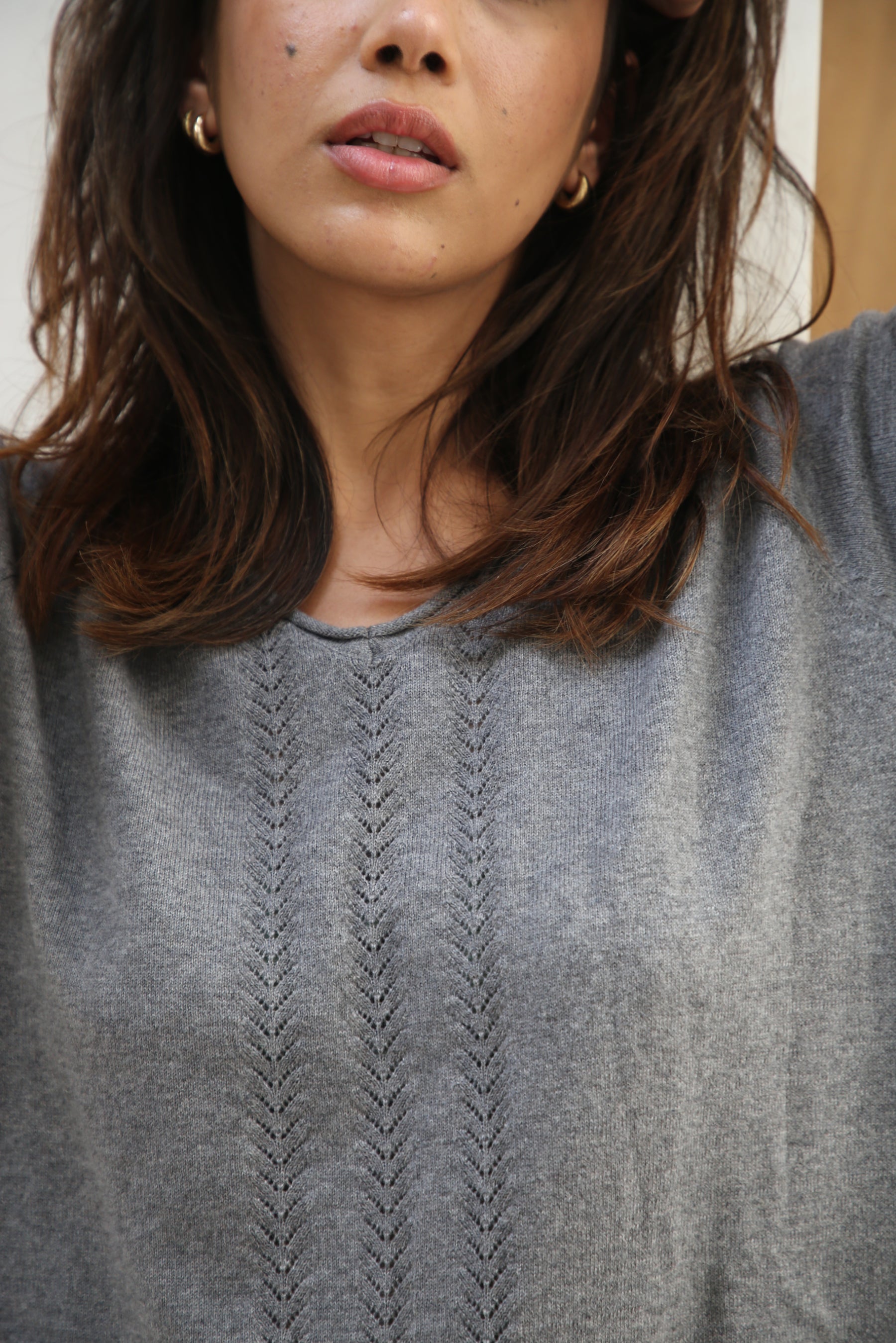 Tunic Cashmere Blend V Neck
