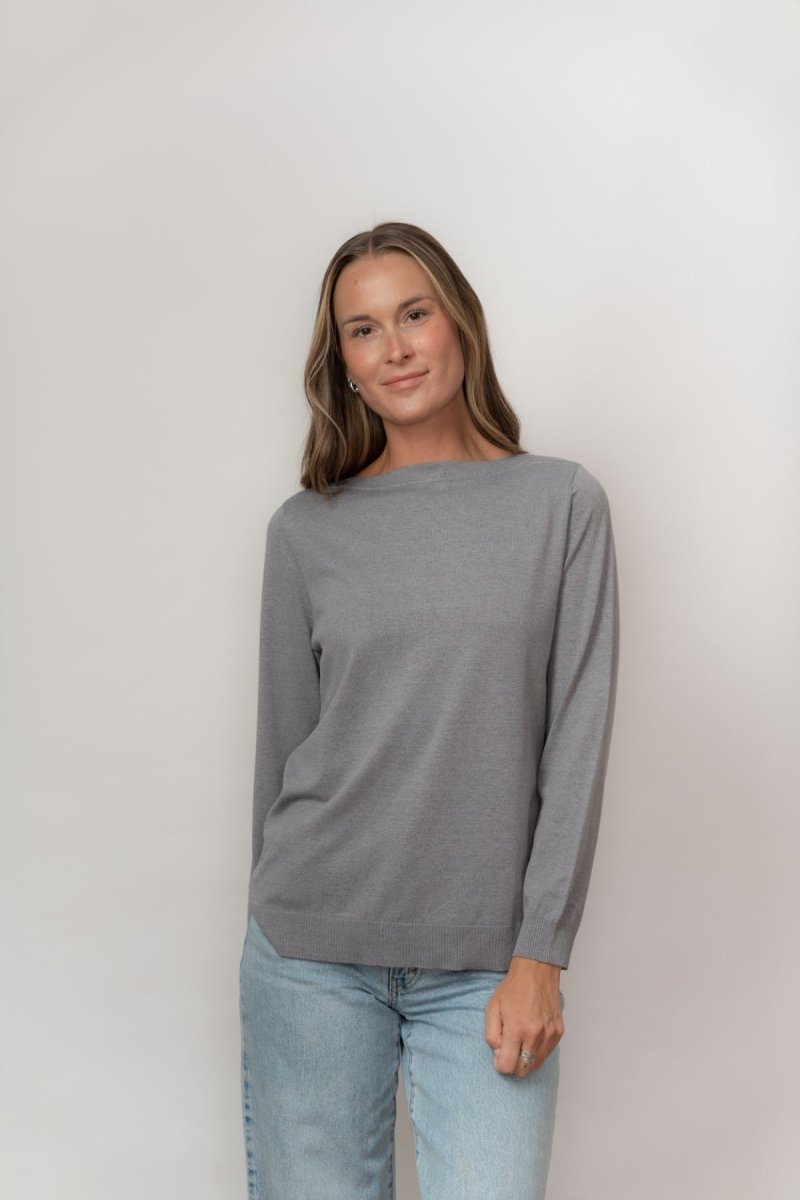 Boat Neck Bamboo Sweater - Echo Verde Clothing