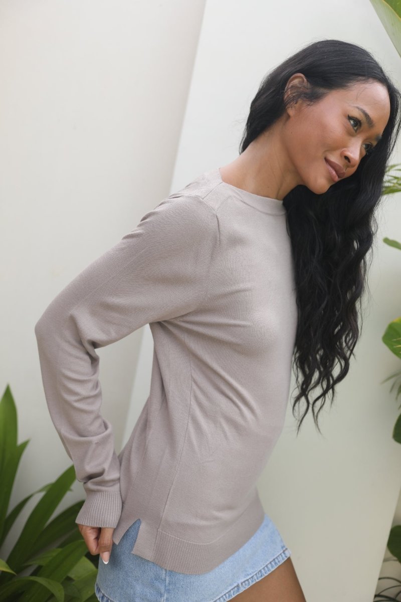 Boat Neck Bamboo Sweater - Echo Verde Clothing