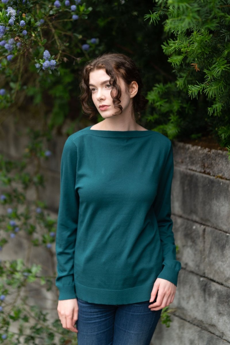 Boat Neck Bamboo Sweater - Echo Verde Clothing