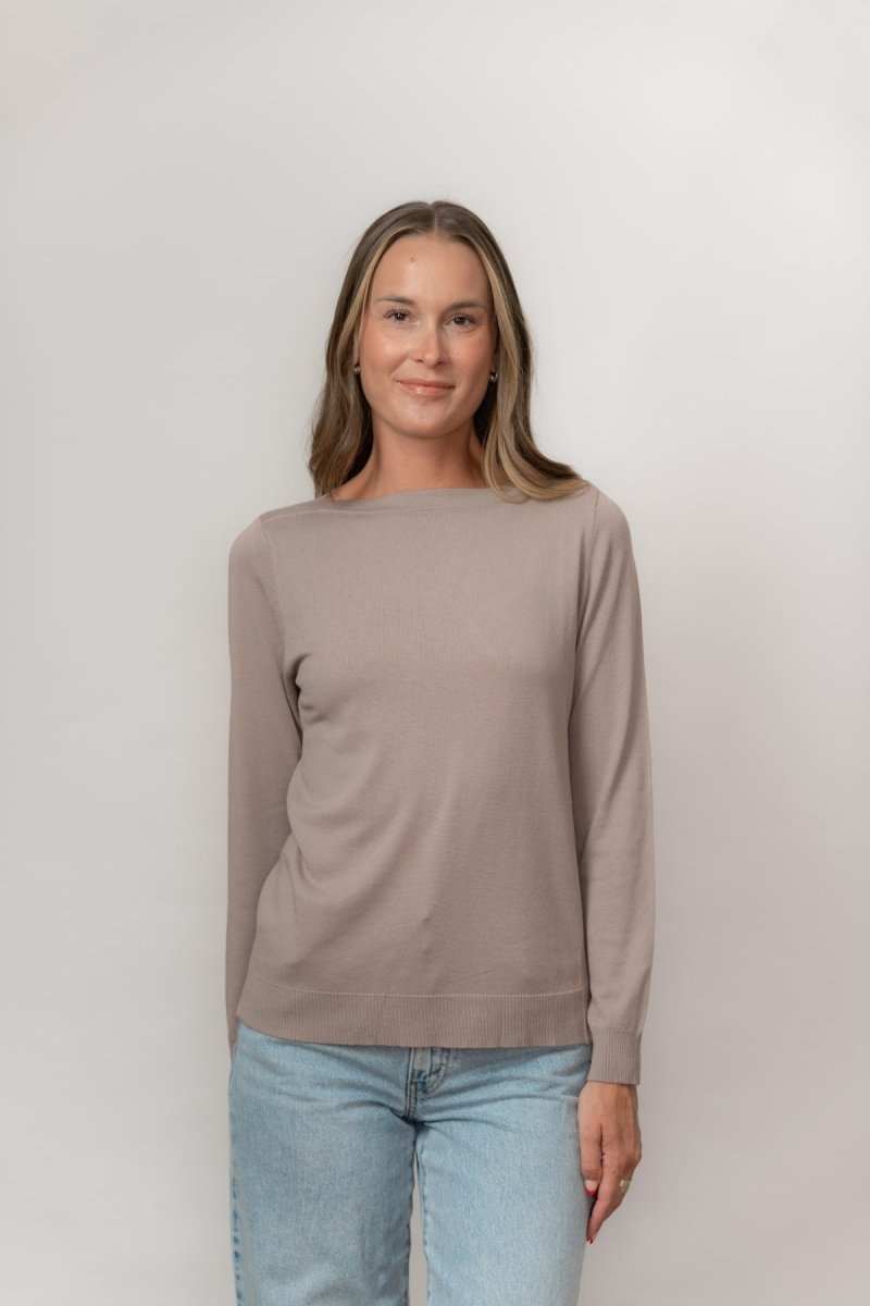 Boat Neck Bamboo Sweater - Echo Verde Clothing