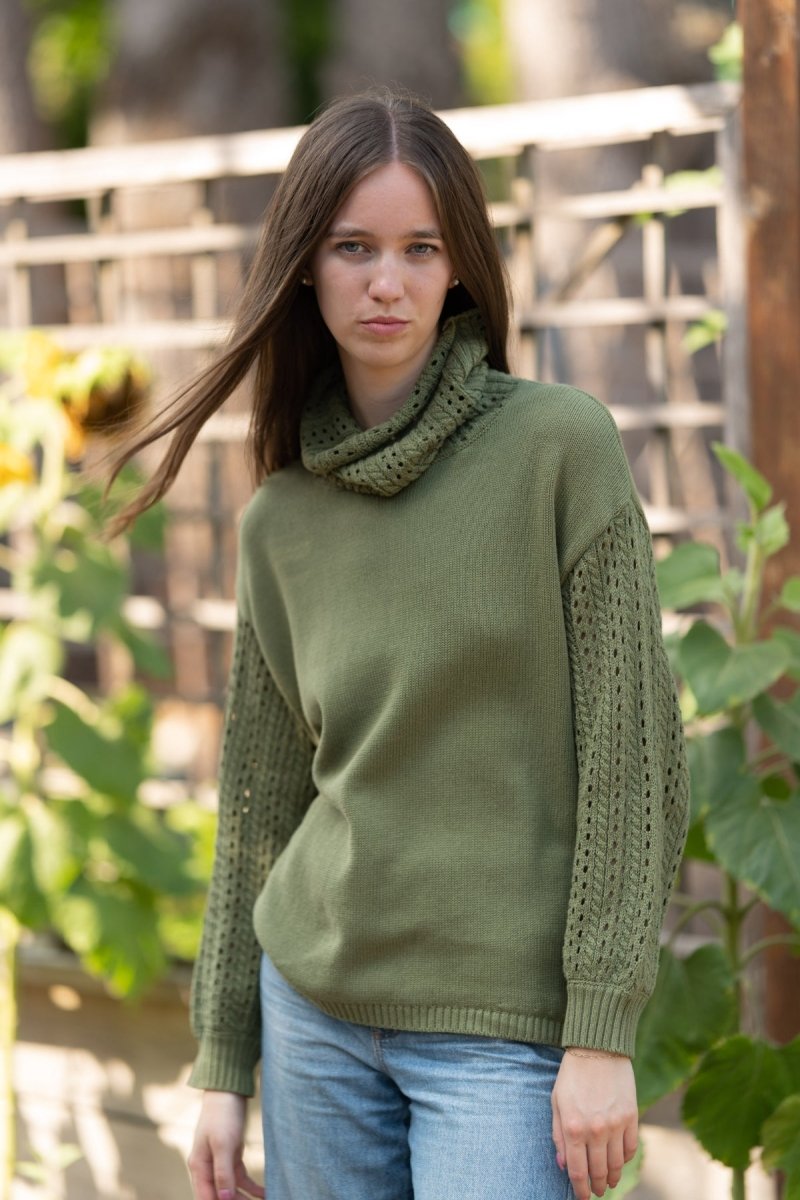 Calla Cowl Sweater - Echo Verde Clothing
