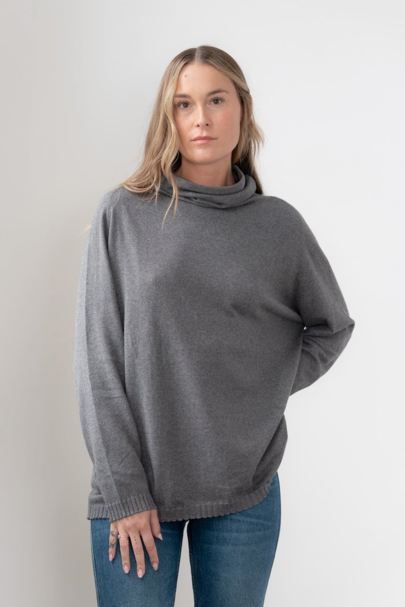 Mock Neck 'Boyfriend' Soft Sweater - Echo Verde Clothing