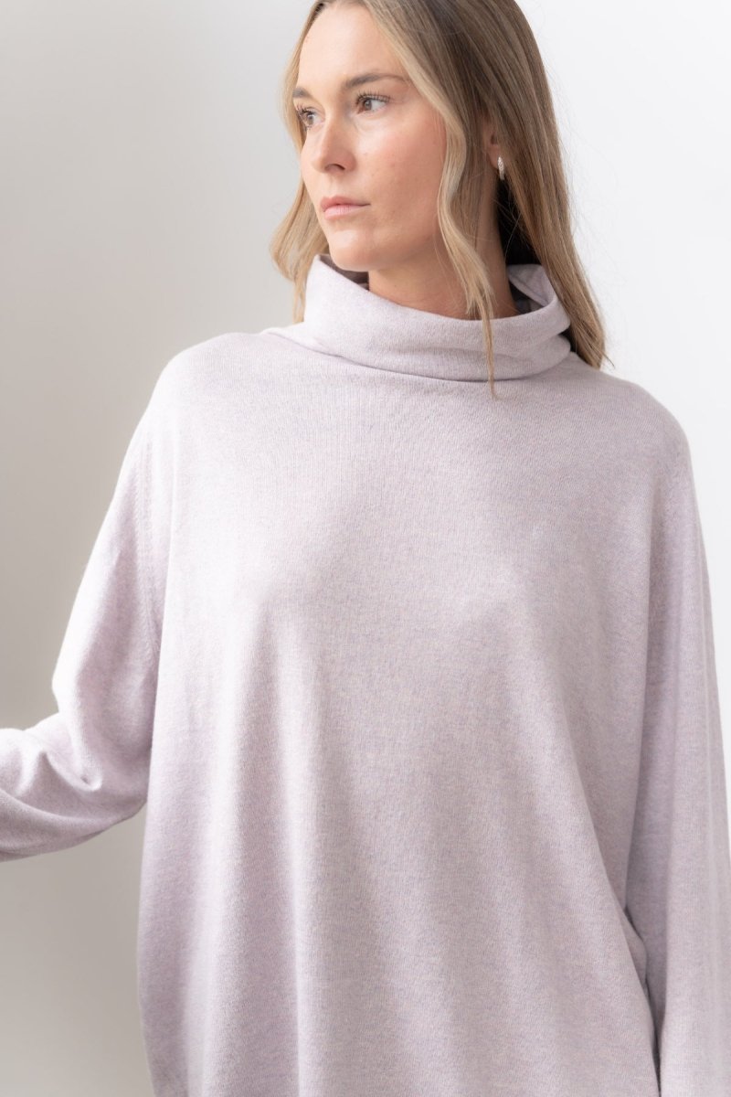 Mock Neck 'Boyfriend' Soft Sweater - Echo Verde Clothing