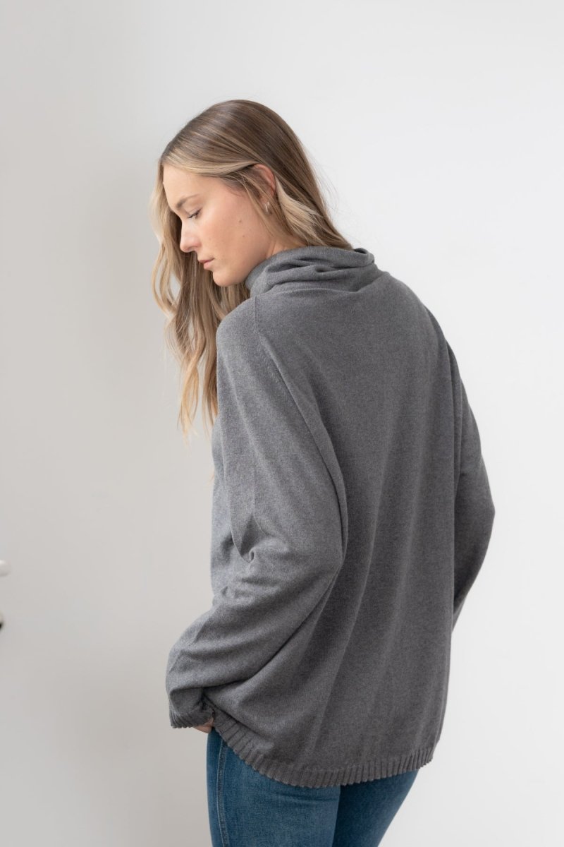 Mock Neck 'Boyfriend' Soft Sweater - Echo Verde Clothing