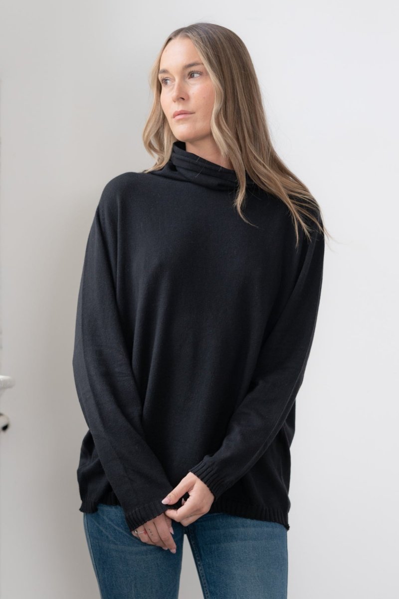 Mock Neck 'Boyfriend' Soft Sweater - Echo Verde Clothing