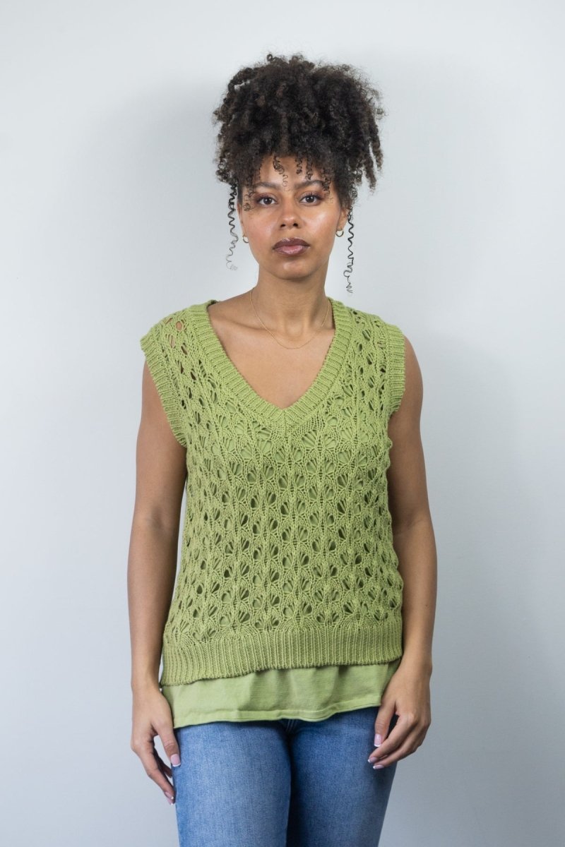 The Verona Crochet Vest - Echo Verde Clothing