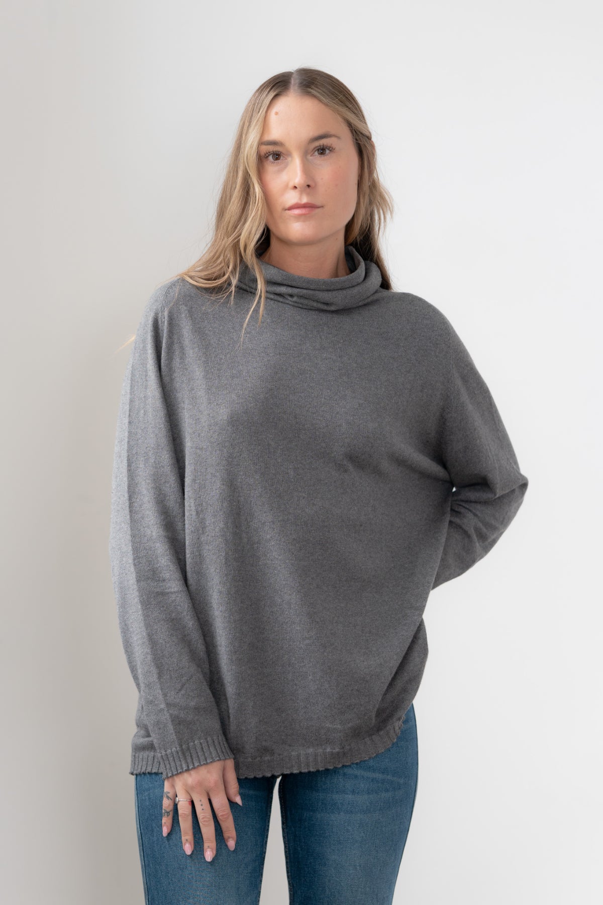 Mock Neck 'Boyfriend' Soft Sweater