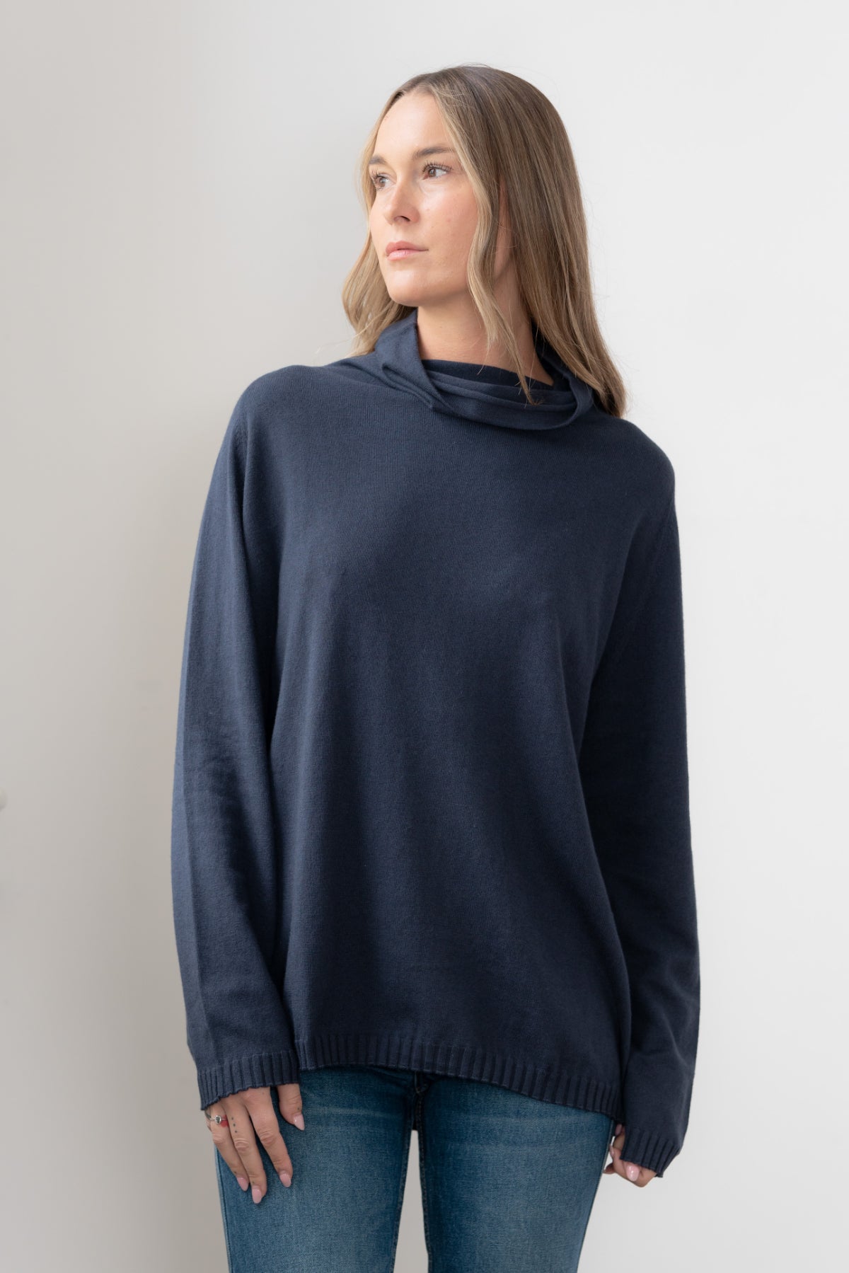 Mock Neck 'Boyfriend' Soft Sweater