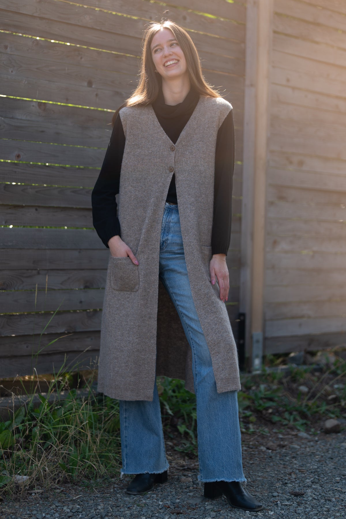 Long Vest with Pockets