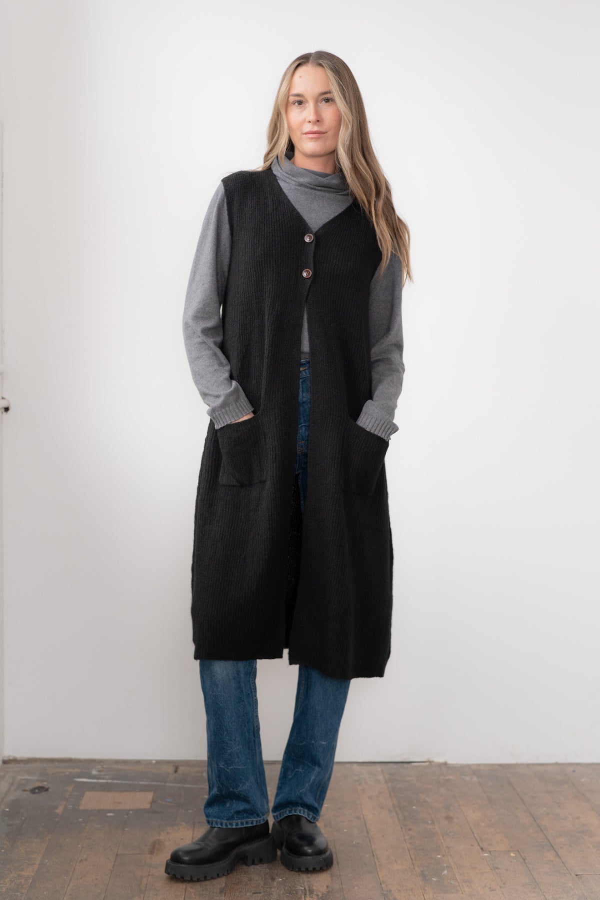 Long Vest with Pockets