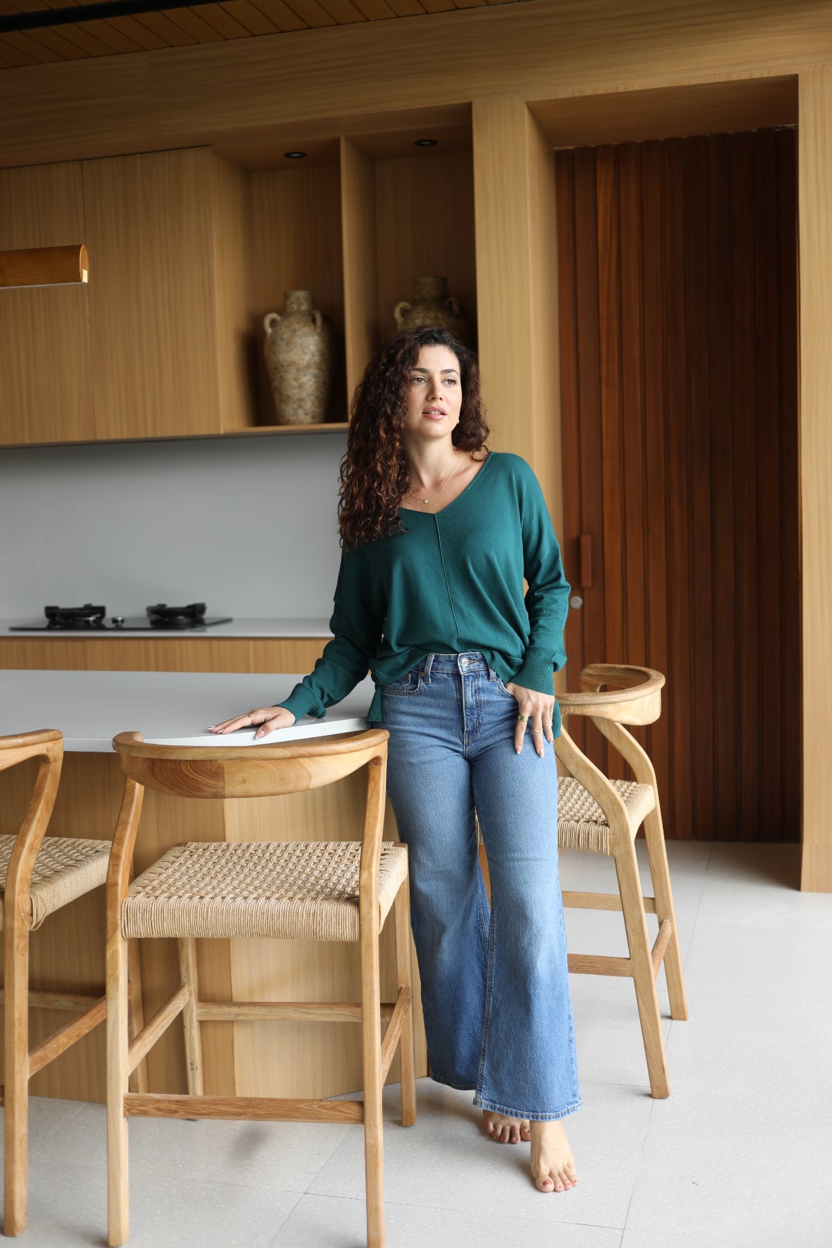 V Neck Bamboo Tunic