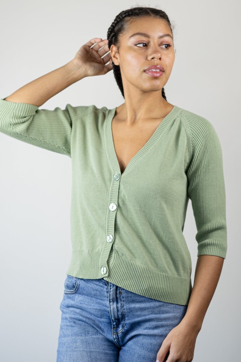 Cardigan in Organic Cotton - Echo Verde Clothing