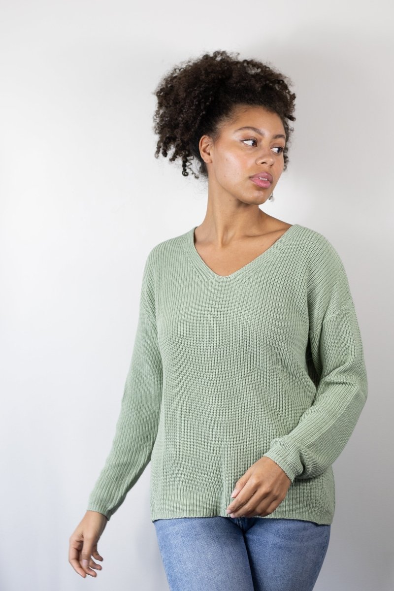 Foxy V Sweater - Echo Verde Clothing