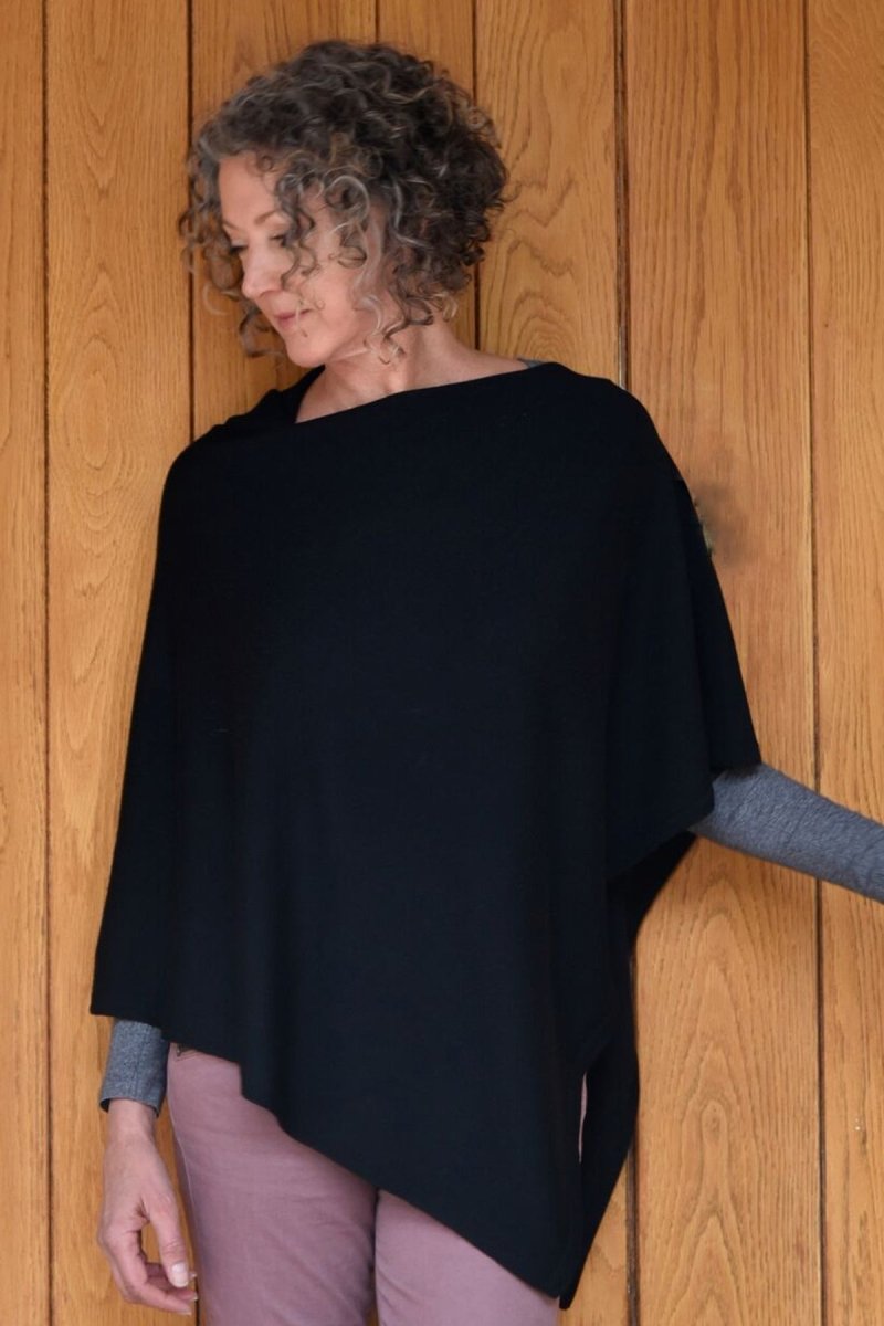 Merino Drape Neck Cape - Echo Verde Clothing