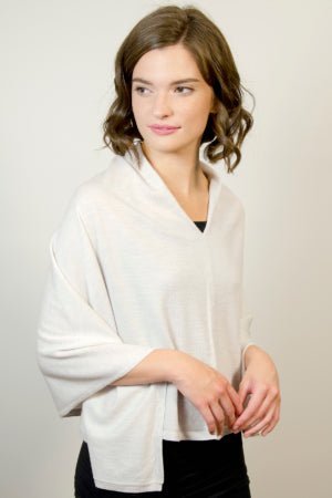 Merino Drape Neck Cape - Echo Verde Clothing