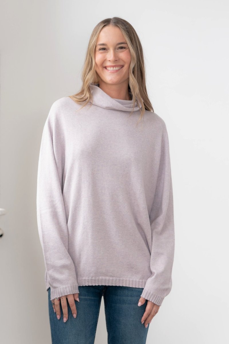 Mock Neck Soft Boyfriend Sweater from Echo Verde, sustainable clothing