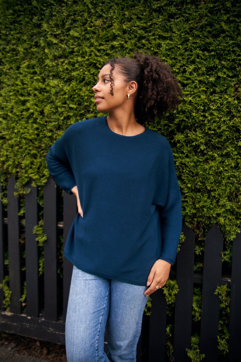 Ribbed Cozy Crew Sweater - Echo Verde Clothing