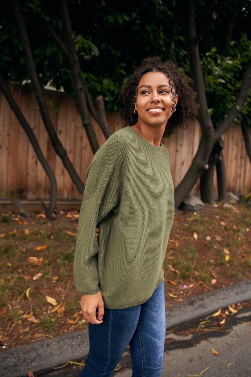 Ribbed Cozy Crew Sweater - Echo Verde Clothing