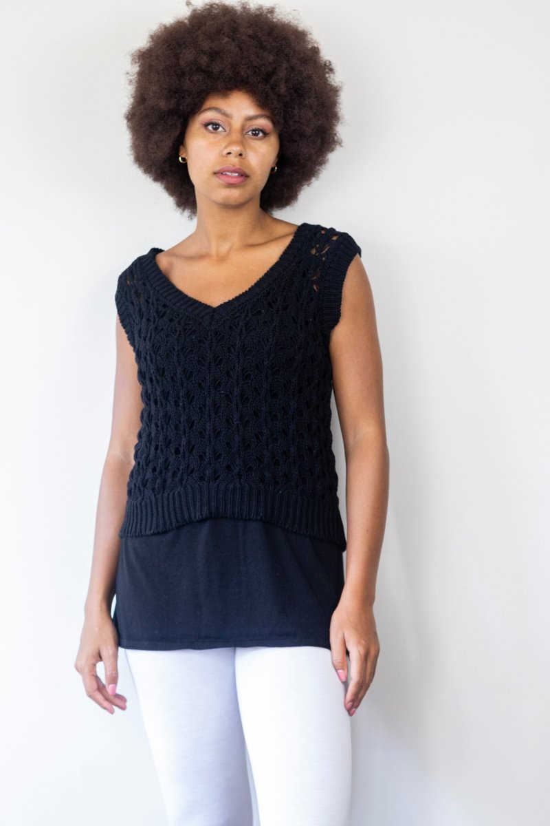 The Verona Crochet Vest - Echo Verde Clothing