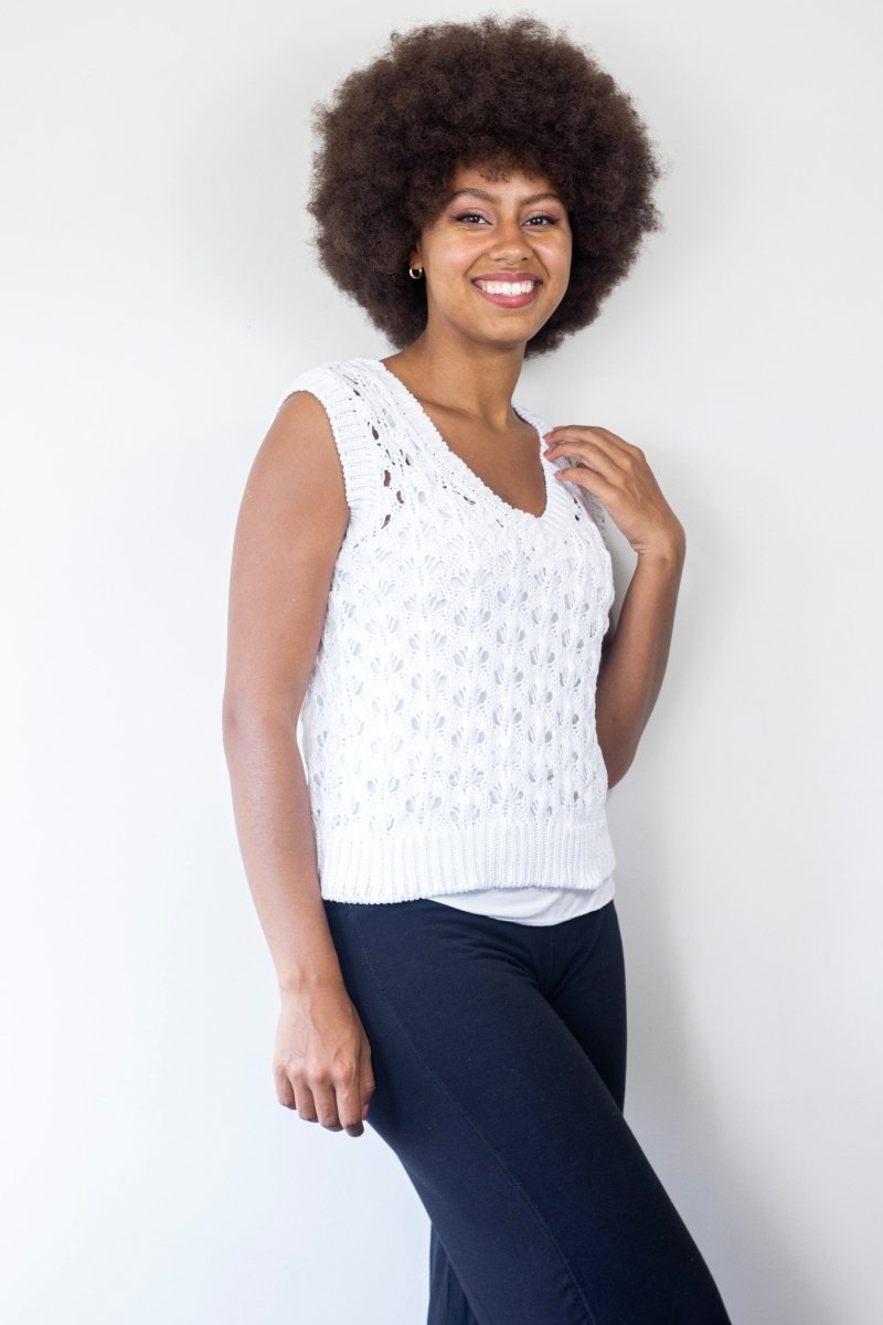 The Verona Crochet Vest - Echo Verde Clothing
