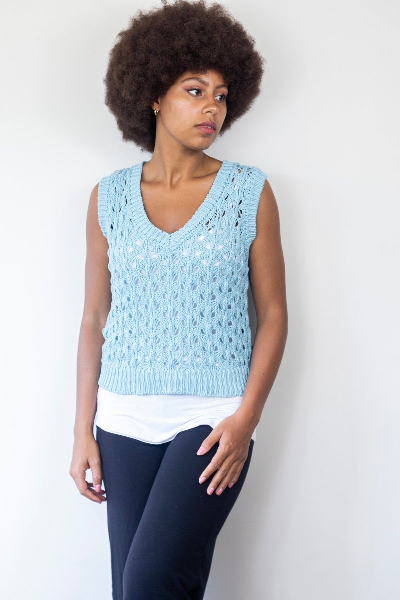 The Verona Crochet Vest - Echo Verde Clothing