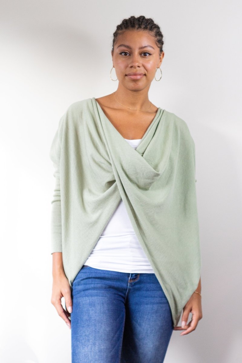 Twist & Shrug Sweater - Echo Verde Clothing