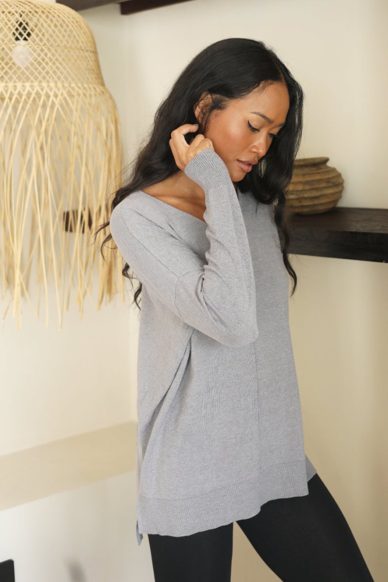 V Neck Bamboo Tunic - Echo Verde Clothing